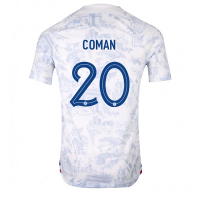 Moški Nogometni dresi Francija Kingsley Coman #20 Gostujoči SP 2022 Kratek Rokav